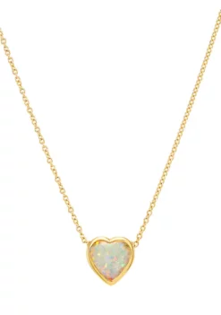 Brand new 😀 Created Opal Heart Pendant Necklace in 10K Yellow Gold by Belk & Co. 👍
