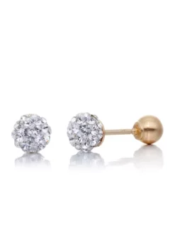 Cheapest 🌟 Crystal Ball Baby Earrings in 14K Yellow Gold by Belk & Co. 🥰 -DealsBelk & Co. Store Belk 964