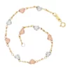 Top 10 👏 14K Tri-color Puff Heart 7-Inch Bracelet by Belk & Co. 👍