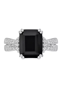 Best deal 🧨 2 ct. t.w. Black Onyx and 1/3 ct. t.w. White Topaz Ring in Sterling Silver by Belk & Co. ⭐ -DealsBelk & Co. Store Belk 9651