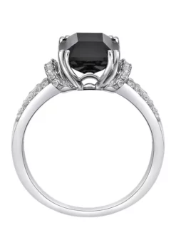 Best deal 🧨 2 ct. t.w. Black Onyx and 1/3 ct. t.w. White Topaz Ring in Sterling Silver by Belk & Co. ⭐ -DealsBelk & Co. Store Belk 9652