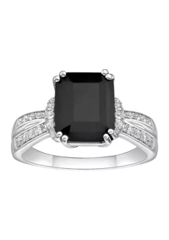 Best deal 🧨 2 ct. t.w. Black Onyx and 1/3 ct. t.w. White Topaz Ring in Sterling Silver by Belk & Co. ⭐ -DealsBelk & Co. Store Belk 9653