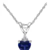 Brand new 🛒 3/5 ct. t.w. Created Sapphire Heart Necklace with Diamonds in 10k White Gold by Belk & Co. 🤩