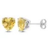 Discount ❤️ 3.25 CT TGW Heart Shape Citrine Earrings in Sterling Silver by Belk & Co. 💯