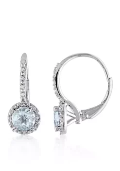 Top 10 ✨ Sterling Silver Aquamarine and Diamond Earrings by Belk & Co. 👍 -DealsBelk & Co. Store Belk 973