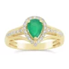 Cheapest 🌟 3/4 ct. t.w. Emerald and 1/5 ct. t.w. Diamond Ring in 10K Yellow Gold by Belk & Co. 🤩