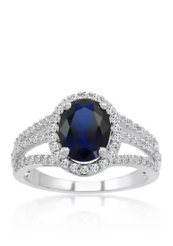 Cheap ❤️ Created Sapphire & Created White Sapphire Ring in Sterling Silver by Belk & Co. 😍