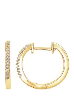 Deals 🌟 1/10 ct. t.w. Diamond Hoop Earrings in 10k Gold by Belk & Co. 💯 -DealsBelk & Co. Store Belk 9748