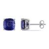 Best Pirce 🎁 Lab Created 6ct TGW 8mm Cushion Created Blue Sapphire Stud Earrings in Sterling Silver by Belk & Co. 🥰