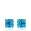 Budget 🛒 14k White Gold 6mm Blue Topaz Stud Earrings by Belk & Co. 🔥