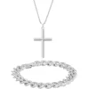 Deals 🎁 Stainless Steel Cross Pendant and 11 Millimeter Curb Chain Bracelet in a Box Set by Belk & Co. 😍