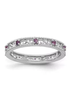 Flash Sale 👍 1/5 ct. t.w. Amethyst Stackable Expressions Ring in Sterling Silver by Belk & Co. 🛒