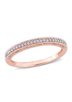 Best Pirce 🎉 1/10 ct. t.w. Diamond Anniversary Ring in 10K Rose Gold by Belk & Co. 👏