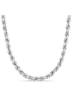 Buy 🛒 5MM Rope Chain Necklace in Sterling Silver with Lobster Clasp, 18" by Belk & Co. ✔️ -DealsBelk & Co. Store Belk 9834