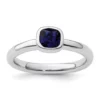 Best deal 😍 3/4 ct. t.w. Cushion-cut Lab Created Sapphire Stackable Expressions Ring in Sterling Silver by Belk & Co. 😀