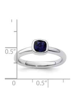 Best deal 😍 3/4 ct. t.w. Cushion-cut Lab Created Sapphire Stackable Expressions Ring in Sterling Silver by Belk & Co. 😀 -DealsBelk & Co. Store Belk 9838