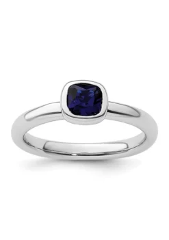 Best deal 😍 3/4 ct. t.w. Cushion-cut Lab Created Sapphire Stackable Expressions Ring in Sterling Silver by Belk & Co. 😀 -DealsBelk & Co. Store Belk 9839