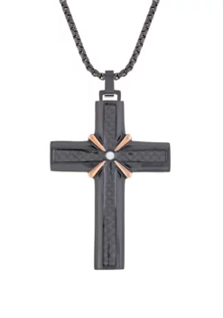 Coupon 🧨 Stainless Cross Pendant Necklace on 24 Inch Box Chain by Belk & Co. 🎉 -DealsBelk & Co. Store Belk 9843