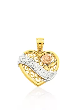 Outlet ⌛ 14k Two Tone Gold "Grandma" Heart Charm by Belk & Co. 🥰