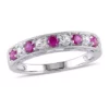 Top 10 ❤️ Created Ruby and Created White Sapphire Anniversary Band in Sterling Silver by Belk & Co. 🧨