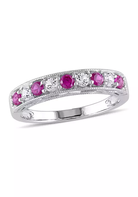 Top 10 ❤️ Created Ruby and Created White Sapphire Anniversary Band in Sterling Silver by Belk & Co. 🧨 1 Top 10 ❤️ Created Ruby and Created White Sapphire Anniversary Band in Sterling Silver by Belk & Co. 🧨