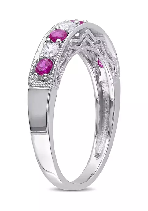 Top 10 ❤️ Created Ruby and Created White Sapphire Anniversary Band in Sterling Silver by Belk & Co. 🧨 2 Top 10 ❤️ Created Ruby and Created White Sapphire Anniversary Band in Sterling Silver by Belk & Co. 🧨 - Image 2