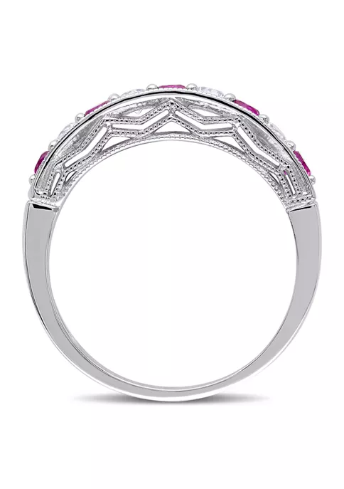 Top 10 ❤️ Created Ruby and Created White Sapphire Anniversary Band in Sterling Silver by Belk & Co. 🧨 3 Top 10 ❤️ Created Ruby and Created White Sapphire Anniversary Band in Sterling Silver by Belk & Co. 🧨 - Image 3