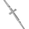 Flash Sale ⭐ 1/10 ct. t.w. Black and White Diamond Reversible Cross 2 Strand Bracelet in Rhodium Plated Sterling Silver by Belk & Co. 😀