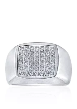 Wholesale 🎉 Polished Square Cubic Zirconia Ring in Stainless Steel by Belk & Co. 😉 -DealsBelk & Co. Store Belk 9868