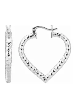 Top 10 ⌛ Sterling Silver Heart Hoop Earring by Belk & Co. 🔥