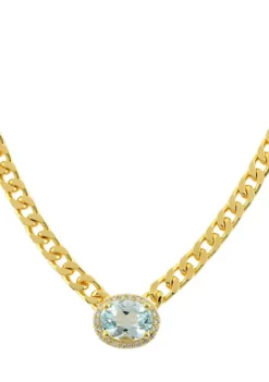 Best deal 🎁 Blue Topaz Necklace in Gold Over Sterling Silver by Belk & Co. 😉 -DealsBelk & Co. Store Belk 9876