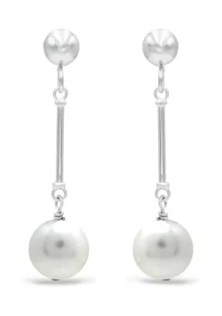 Outlet 😀 7 Millimeter Freshwater Pearl Drop Earrings in Sterling Silver by Belk & Co. 🔥 -DealsBelk & Co. Store Belk 9880