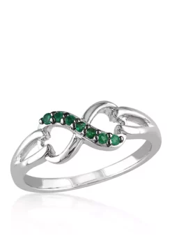 Cheap โค๏ธ Emerald Infinity Ring in Sterling Silver by Belk & Co. โญ