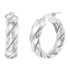 Best deal 🎉 20 Millimeter Striped Tube Hoop Earrings in Sterling Silver by Belk & Co. ⭐