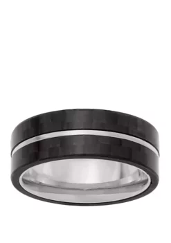 Cheapest 😉 Mens Stainless Steel Ring with Forged Carbon Fiber by Belk & Co. 🎉 -DealsBelk & Co. Store Belk 9912