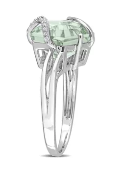Buy 🔔 6.5 ct. t.w. Green Quartz and Diamond Accent Swirl Ring in Sterling Silver by Belk & Co. ⭐ -DealsBelk & Co. Store Belk 9918