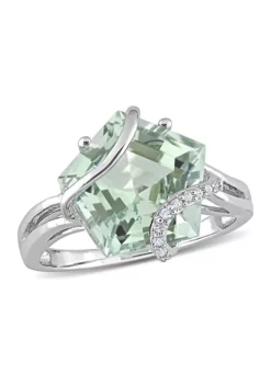 Buy 🔔 6.5 ct. t.w. Green Quartz and Diamond Accent Swirl Ring in Sterling Silver by Belk & Co. ⭐ -DealsBelk & Co. Store Belk 9922