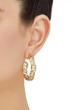 Best Sale ✨ Marina Design J Hoop Earrings in Gold Over Silver by Belk & Co. 👍 -DealsBelk & Co. Store Belk 9961