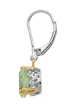Flash Sale ✔️ 3.5 ct. t.w. Green Quartz Leverback Earrings in Sterling Silver and 14K Gold True Two-Tone by Belk & Co. 🤩 -DealsBelk & Co. Store Belk 9981