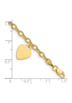 Flash Sale 🎉 14K Yellow Gold Dangle Heart Bracelet by Belk & Co. 😀 -DealsBelk & Co. Store Belk 9985
