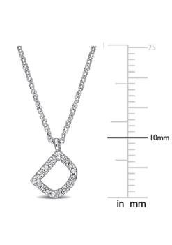 Brand new 🎁 Diamond Accent Initial Pendant with Chain in 14K White Gold by Belk & Co. ❤️ -DealsBelk & Co. Store Belk 9989