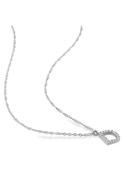 Brand new 🎁 Diamond Accent Initial Pendant with Chain in 14K White Gold by Belk & Co. ❤️ -DealsBelk & Co. Store Belk 9990