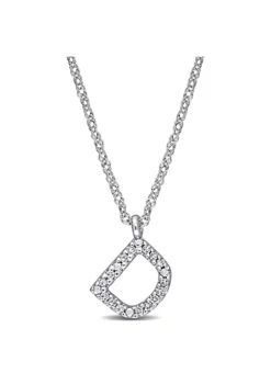 Brand new 🎁 Diamond Accent Initial Pendant with Chain in 14K White Gold by Belk & Co. ❤️ -DealsBelk & Co. Store Belk 9991